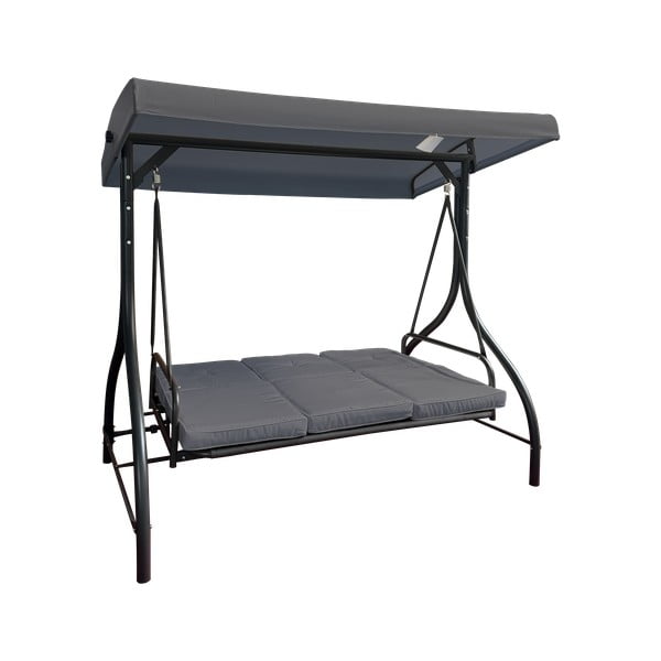 Sivá kovová záhradná hojdačka Paris – Rojaplast-image-3