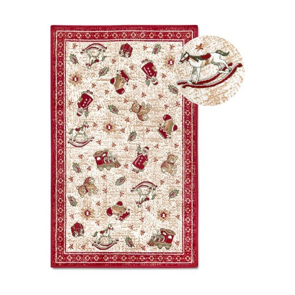 Červený koberec s vianočným motívom s prímesou bavlny 50x80 cm Toy's Delight Red Christmas – Villeroy&Boch