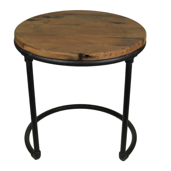 Odkladací stolík z teakového dreva HSM Collection Amanda, ⌀ 45 cm