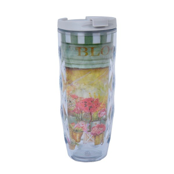 Fialový cestovný hrnček Ego Dekor Blooms, 470 ml-image-2