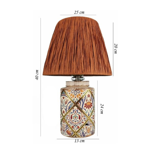 Stolová lampa v terakotovej farbe s tienidlom z papierového výpletu (výška  40 cm) Alev – Opviq lights-image-3