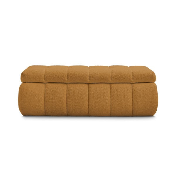 Lavica z textílie buklé v horčicovej farbe Mont Blanc – Bobochic Paris-image-4