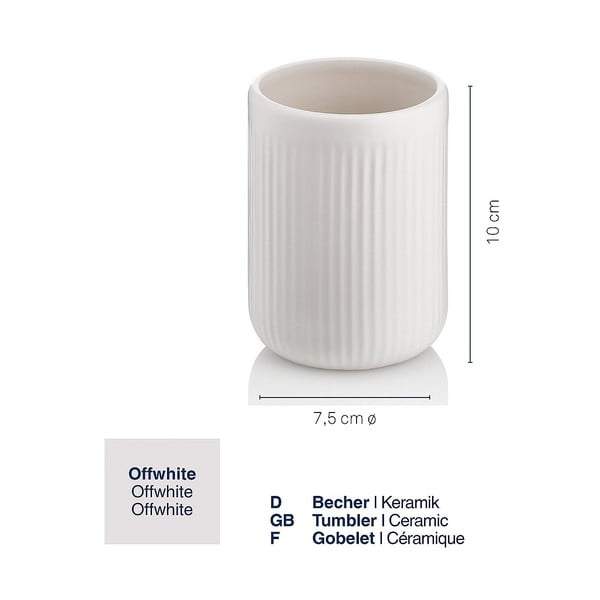 Biely keramický téglik na zubné kefky Kela Adele-image-2