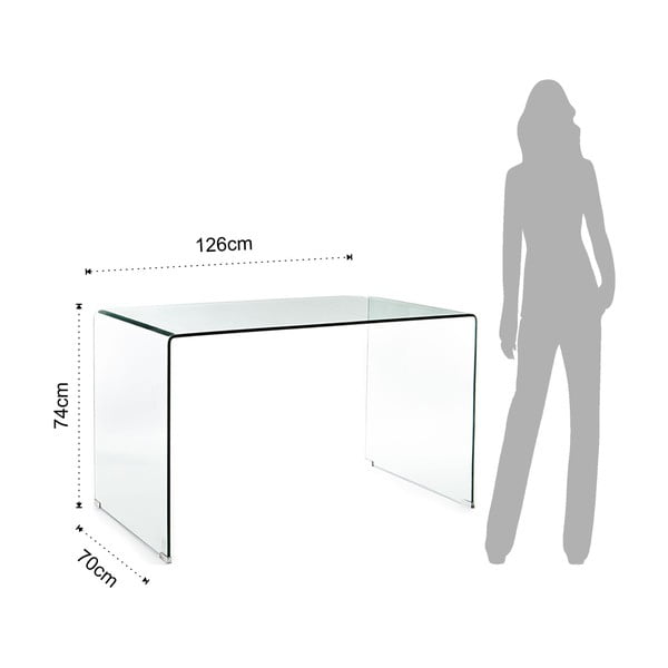 Sklenený pracovný stôl 70x126 cm Bend – Tomasucci-image-4