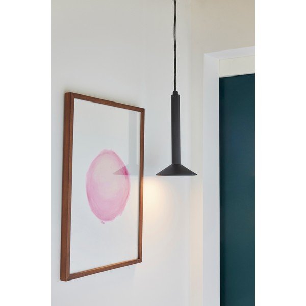 Čierne kovové závesné svietidlo so stmievačom ø 12 cm Chromatic – Hübsch-image-1