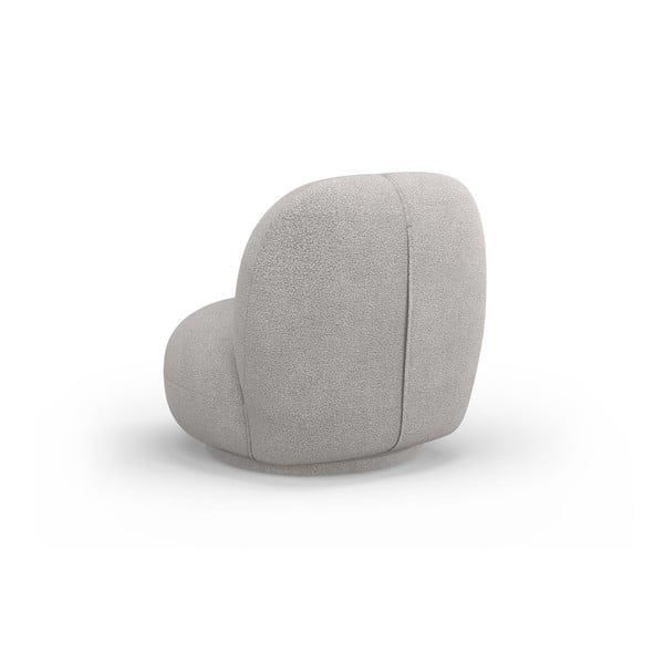 Svetlosivé kreslo z textílie buklé Chuck – Micadoni Home-image-3