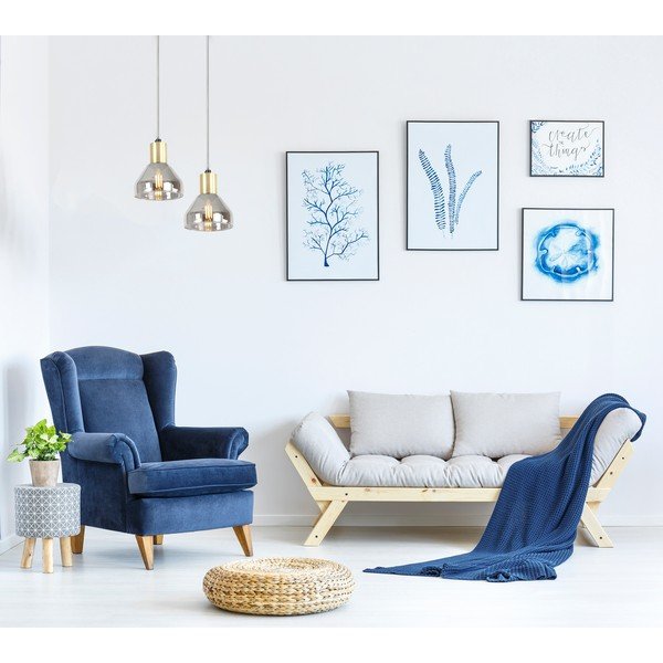 Závesné svietidlo v levanduľovo-zlatej farbe so skleneným tienidlom Gregory – Candellux Lighting-image-1