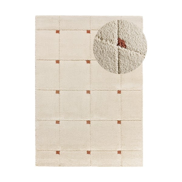 Koberec v tehlovej a krémovej farbe 133x190 cm Brenda – Universal