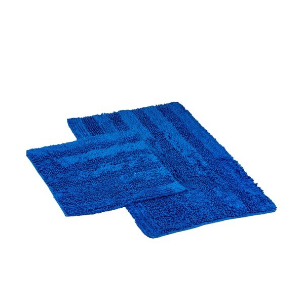 Tmavomodré kúpeľňové predložky v súprave 2 ks 60x100 cm Luxury Softy – Foutastic