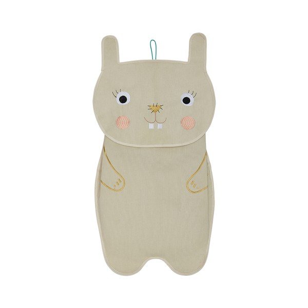 Krémovobiely látkový závesný organizér 40x1x82 cm Darling Rabbit – OYOY Mini