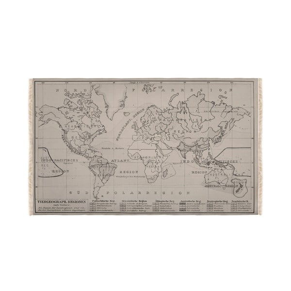 Sivý tkaný koberec Little Nice Things Map, 195 × 135 cm