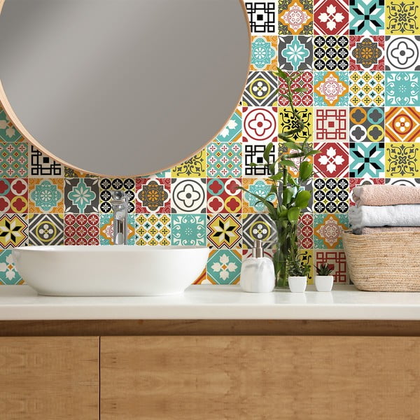 Súprava 24 samolepiek na stenu Ambiance Montecito, 15 x 15 cm-image-3