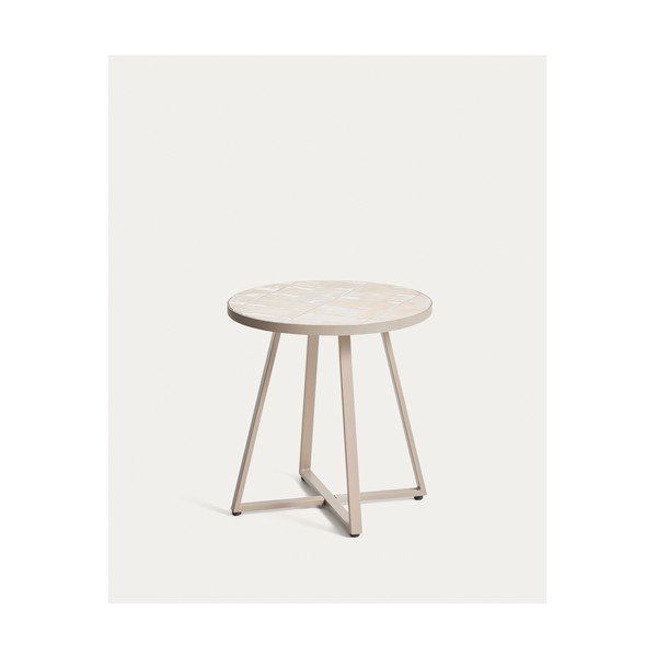 Okrúhly záhradný stolík s keramickou doskou ø 45 cm Tella – Kave Home-image-3