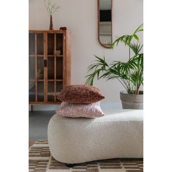 Béžová polstrovaná lavica z textílie buklé Noxx – White Label-image-1