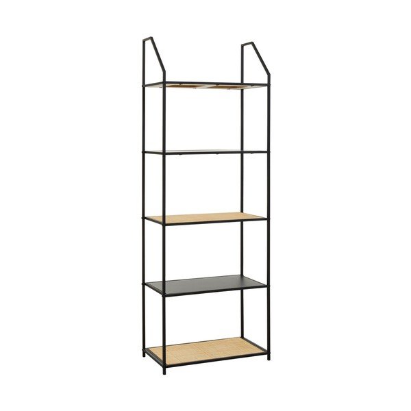 Čierny/v prírodnej farbe kovový regál 61x179x34 cm Depok – Premier Housewares