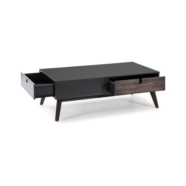 Antracitovosivý konferenčný stolík s 2 zásuvkami a nohami z borovicového dreva Marckeric Kiara-image-4