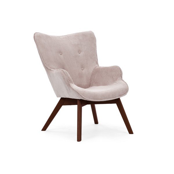 Svetloružové menčestrové kreslo Niko – Ropez