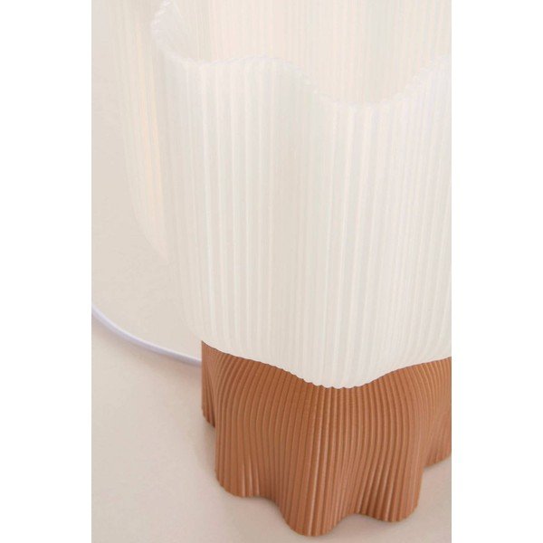 Biela/hnedá plastová stolová lampa (výška  27 cm) Camier – Jotex-image-4