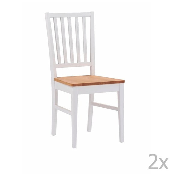 Sada 2 bielych stoličiek z dubového dreva Folke Filippa