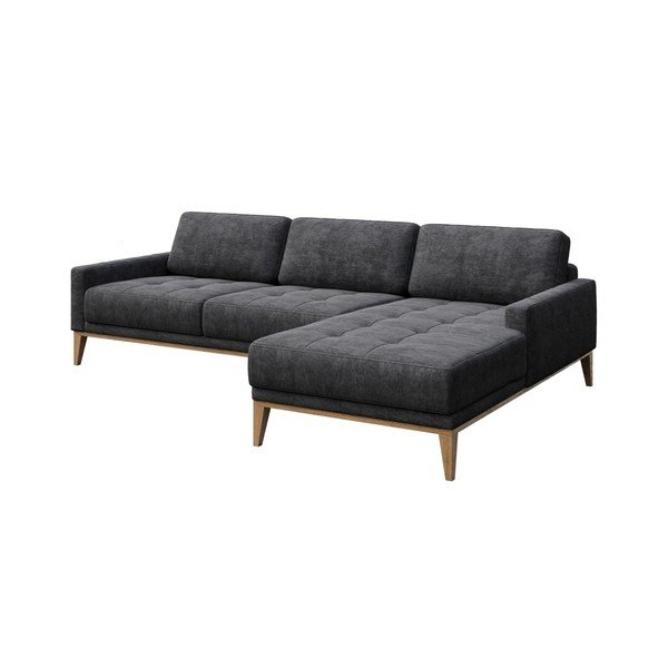 Tmavosivá rohová pohovka MESONICA Musso Tufted, pravý roh-image-2