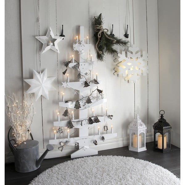 Biela nástenná svietiaca dekorácia Best Season Wall Tree