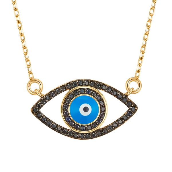 Dámsky náhrdelník zlatej farby s motívom oka Tassioni-image-1