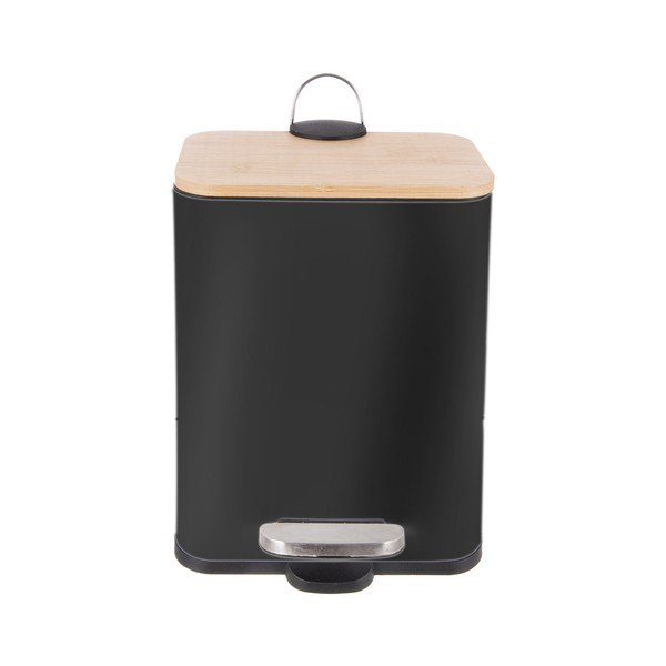 Čierny pedálový odpadkový kôš z nehrdzavejúcej ocele 5 l Black – Orion-image-2