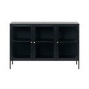 Čierna kovová vitrína 132x85 cm Carmel – Unique Furniture