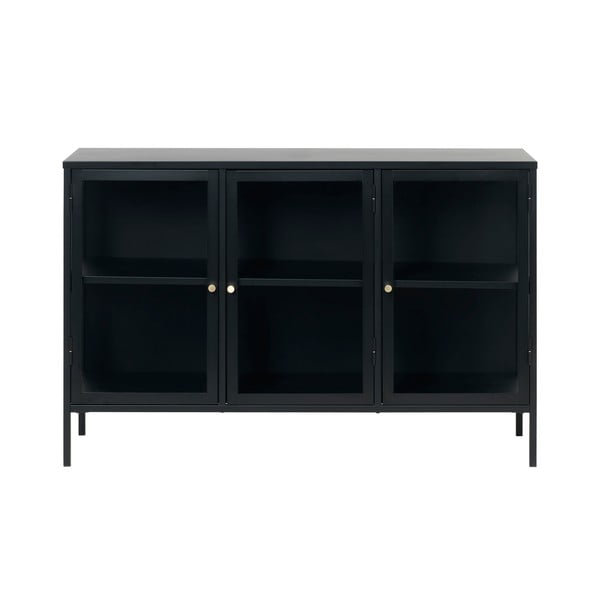 Čierna kovová vitrína 132x85 cm Carmel – Unique Furniture