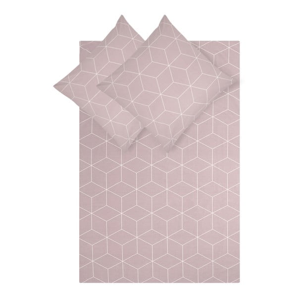 Ružové obliečky na dvojlôžko z ranforce bavlny by46, 200 x 200 cm