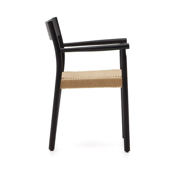 Čierna/v prírodnej farbe jedálenská stolička z dubového dreva Yalia – Kave Home-image-4