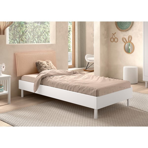 Biela jednolôžková posteľ z bukového dreva s roštom 90x200 cm Forrest – Vipack-image-1