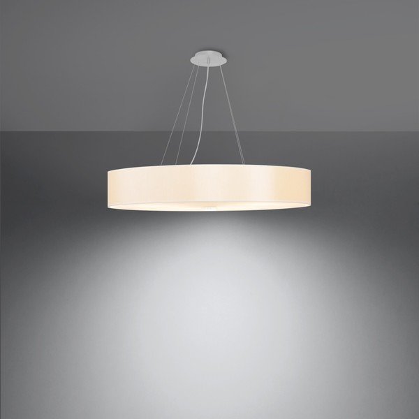Biele závesné svietidlo s textilným tienidlom ø 70 cm Herra – Sollux-image-3