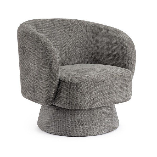 Tmavosivé otočné ženilkové kreslo Julienne – Bizzotto
