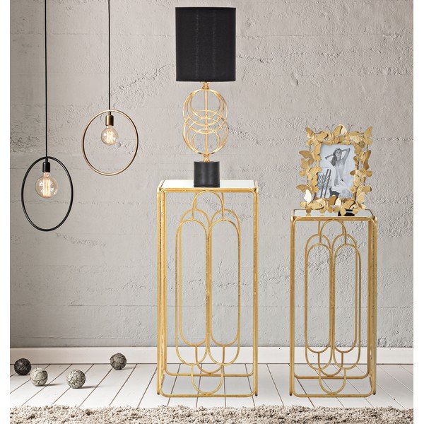 Čierna stolová lampa Mauro Ferretti Circly, výška 65 cm-image-1