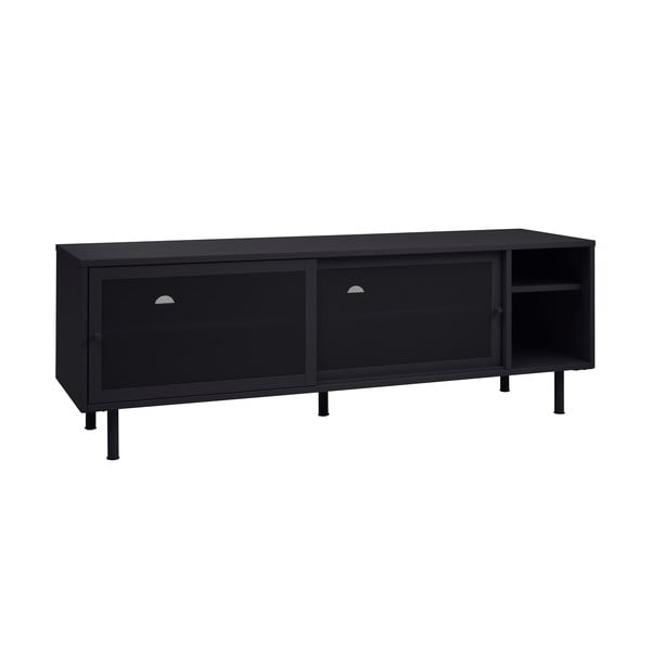 Čierny kovový TV stolík 160x55x45 cm Veep – Unique Furniture-image-4
