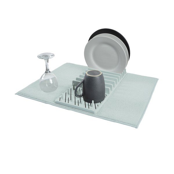 Svetlomodrá plastová odkvapkávacia podložka na riad 50x38 cm – Homéa-image-1