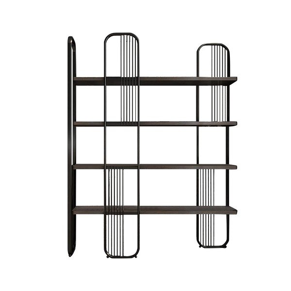 Čierny regál v dekore orecha 125x180 cm Sierra – Kalune Design
