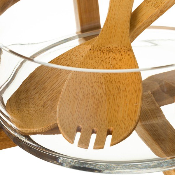 Set sklenenej misky a 2 bambusových príborov Unimasa-image-1