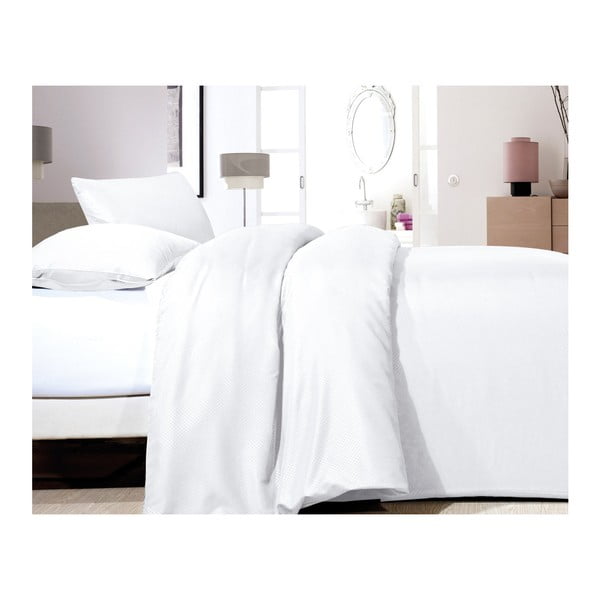 Biele obliečky z mikroperkálu na jednolôžko Sleeptime Satin, 140 × 200 cm