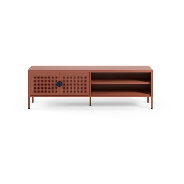 Kovový TV stolík v terakotovej farbe 160x50x35 cm Sayla – Marckeric