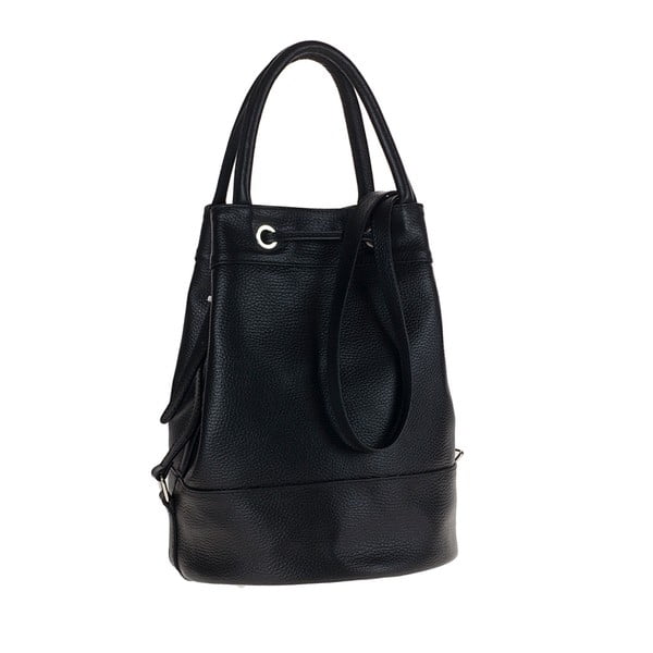 Čierna kožená kabelka/batoh Tina Panicucci Carmit
