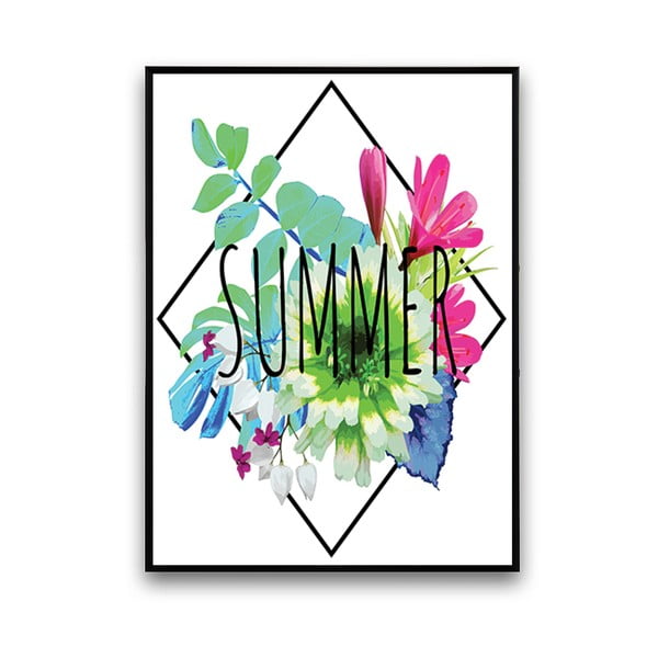 Plagát s kvetmi Summer, 30 x 40 cm