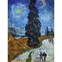 Reprodukcia obrazu Vincent van Gogh - Country Road in Provence by Night, 60 x 45 cm