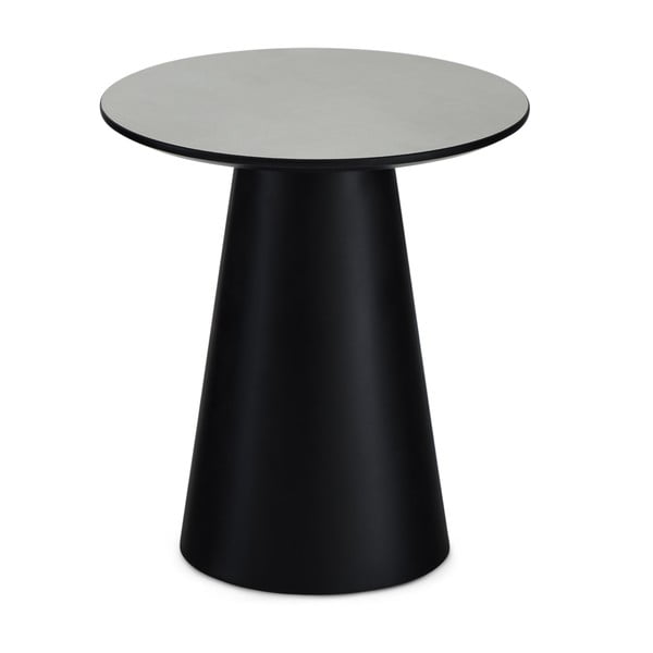 Konferenčný stolík vo svetlosivej a čiernej farbe s doskou v dekore mramoru ø 45 cm Tango – Furnhouse