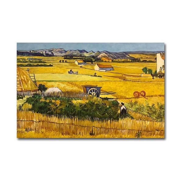 Nástenná reprodukcia na plátne Vincent Van Gogh The Harvest, 100 × 70 cm