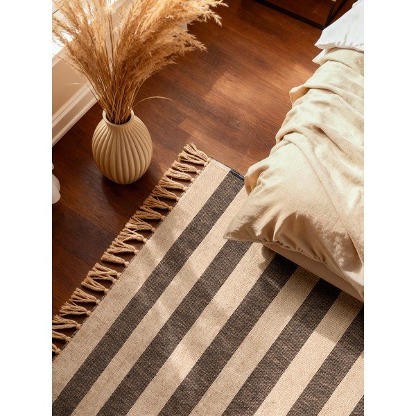 Čierny/krémovobiely obojstranný/ručne tkaný jutový koberec 120x170 cm Playa – Hanse Home-image-3