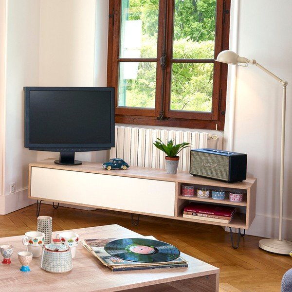 Biely televízny stolík TemaHome Aero-image-1