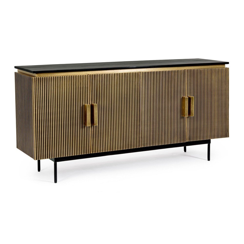 Čierna/v prírodnej farbe komoda 160x80x40 cm Virat – Bizzotto