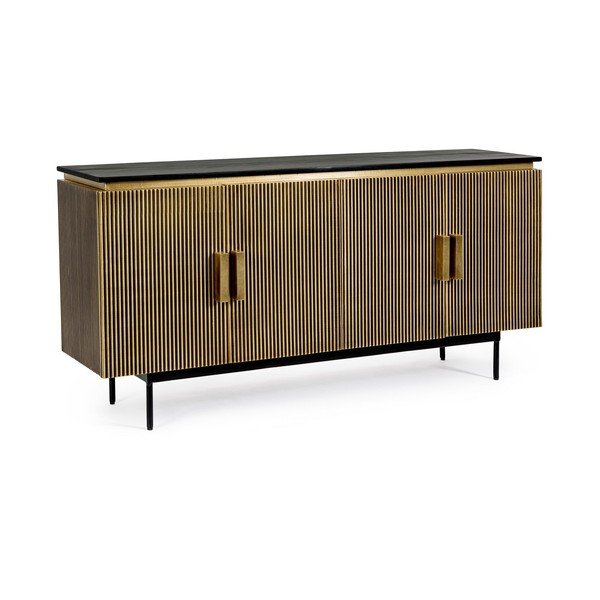 Čierna/v prírodnej farbe komoda 160x80x40 cm Virat – Bizzotto